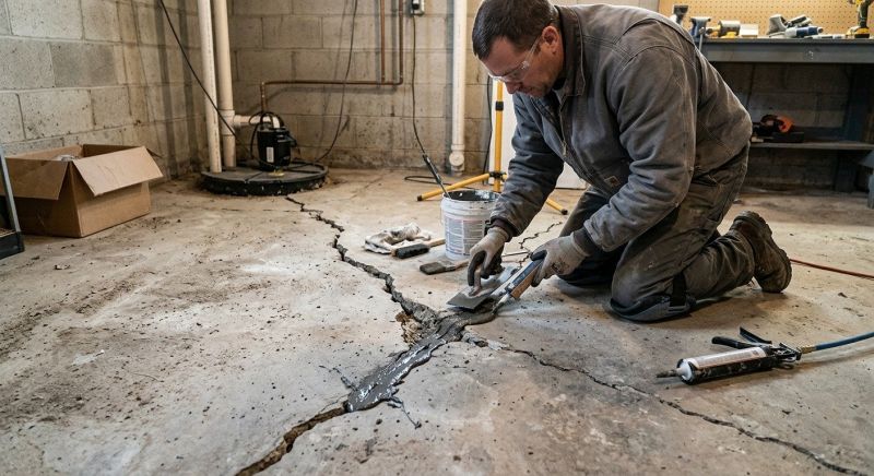 Cracked Basement Floor Repair in Silverdale, WA